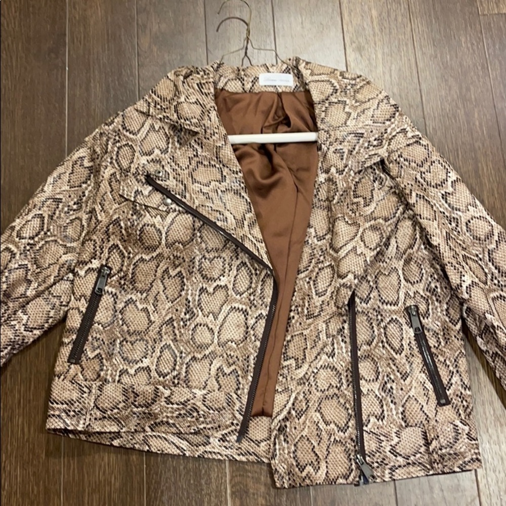 Lovers + Friends brown snakeskin jacket. Size S.
